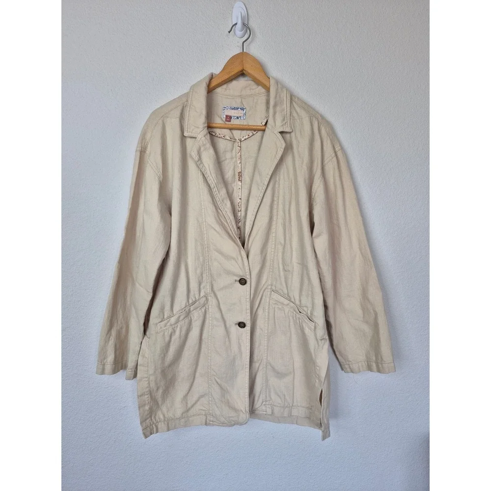 Pilcro and the Letterpress Linen Blend Oversized Blazer Jacket Size Medium
